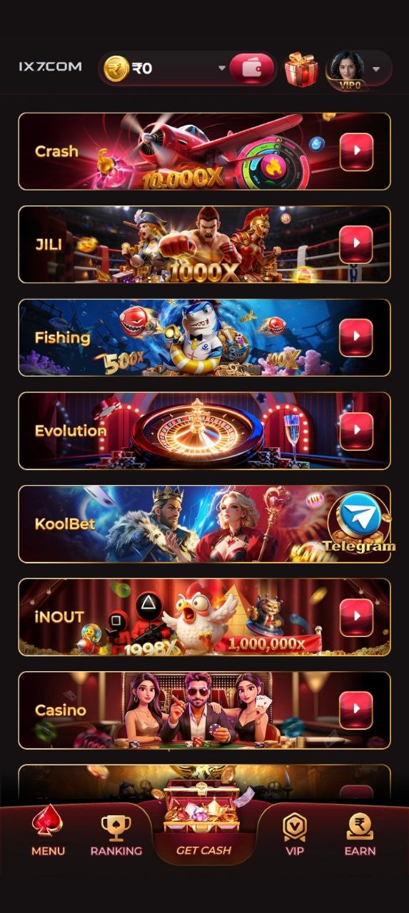 Latest IX7 APK installation screen on smartphone with modern gaming platform interface.